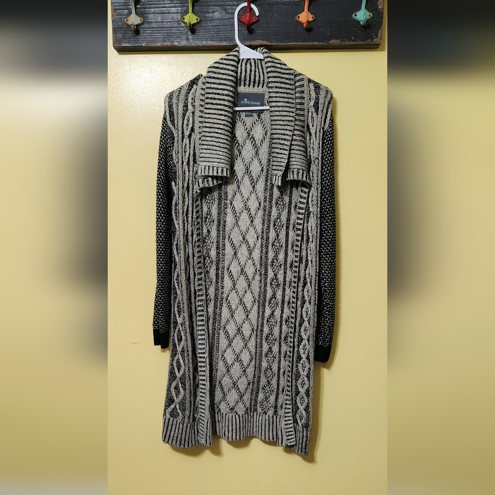 Paper Crane long cardigan sweater.